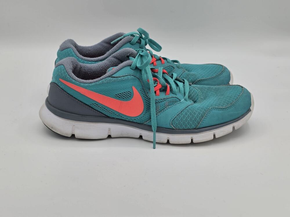 Nike Flex Experience Run Womens 9 Teal Coral Running Shoes 642853-300 2014